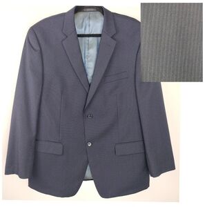 Michael Michael Kors Navy/Grey Pinstripe 100% Wool Blazer/Sport Coat Sz. 44R